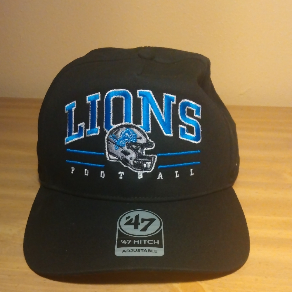 '47 Brand Black Detriot Lions Football Cap